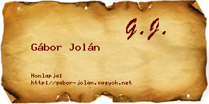 Gábor Jolán névjegykártya